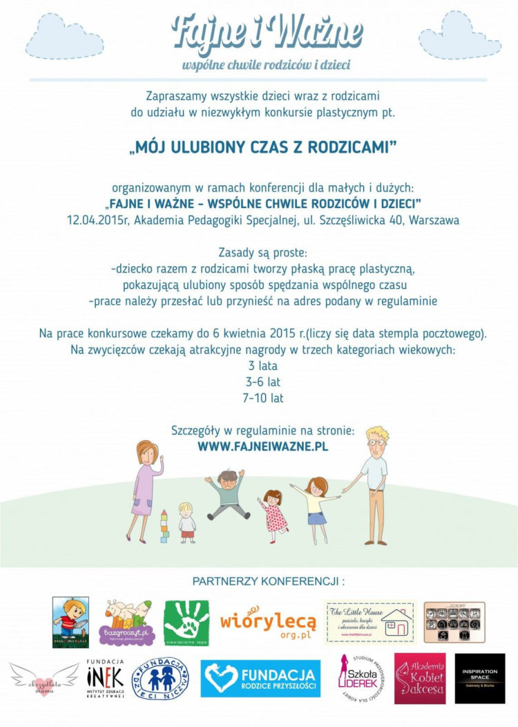 Konferencja „Fajne i Ważne – wspólne chwile Rodziców i Dzieci” już 12 kwietnia!