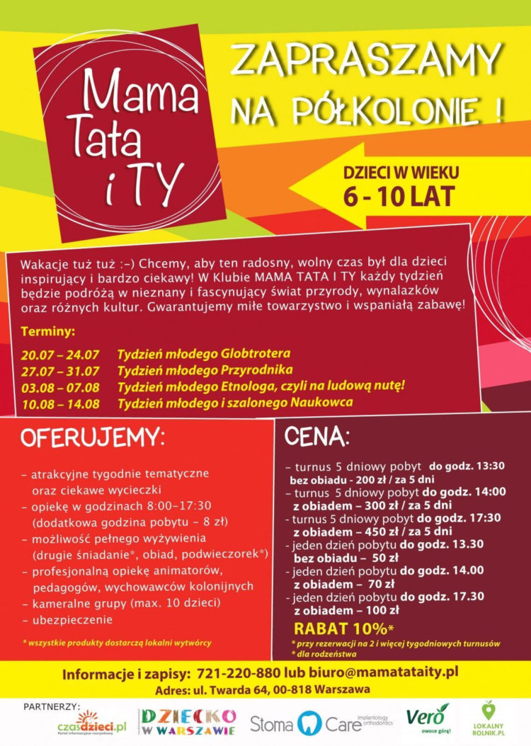 Półkolonie w Klubie MAMA TATA I TY!