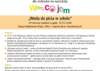 Warsztaty „Wiem, co jem” – „Woda do picia w szkole”