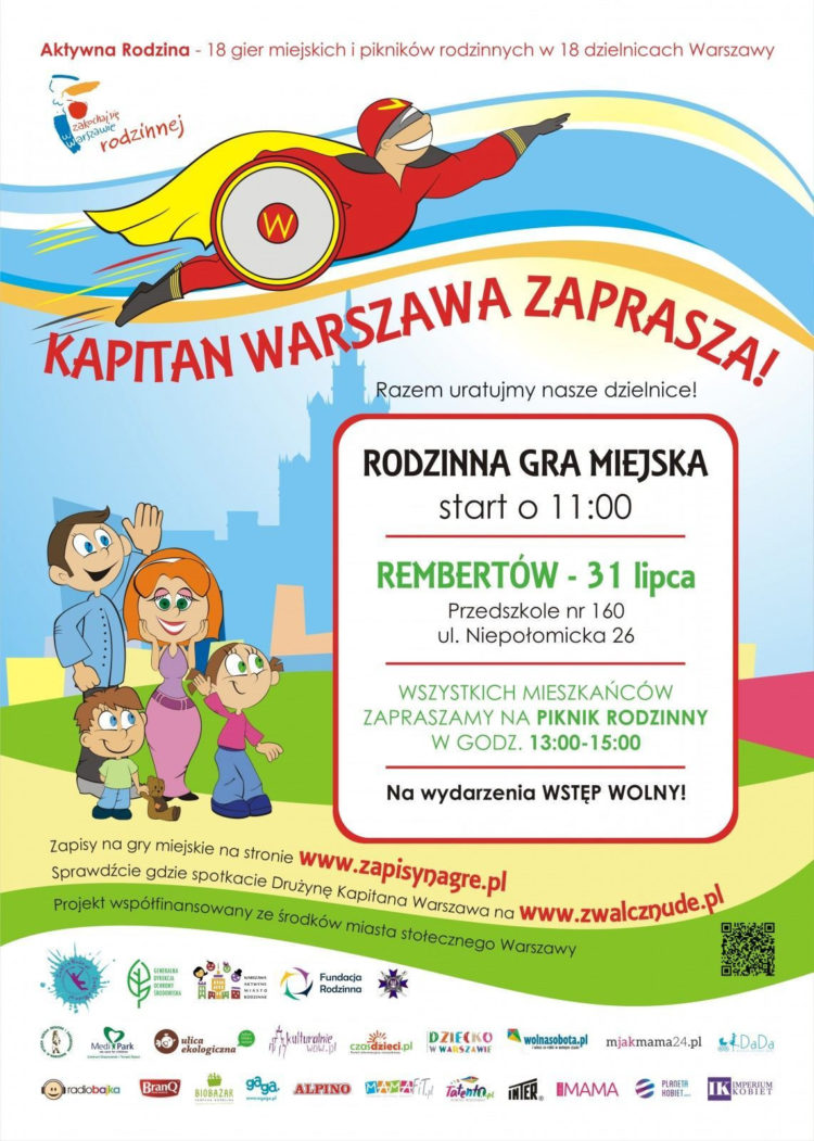 Ogłaszamy nabór na Superbohaterów!  Kapitan Warszawa szuka właśnie Ciebie! Weź udział w rodzinnej grze miejskiej!