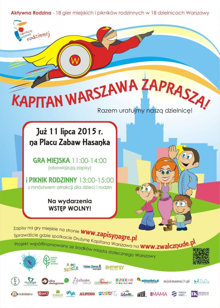 Ogłaszamy nabór na Superbohaterów!  Kapitan Warszawa szuka właśnie Ciebie! Weź udział w rodzinnej grze miejskiej!