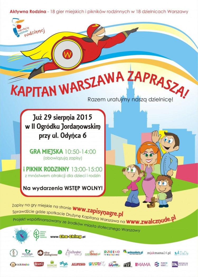 Ogłaszamy nabór na Superbohaterów!  Kapitan Warszawa szuka właśnie Ciebie! Weź udział w rodzinnej grze miejskiej!