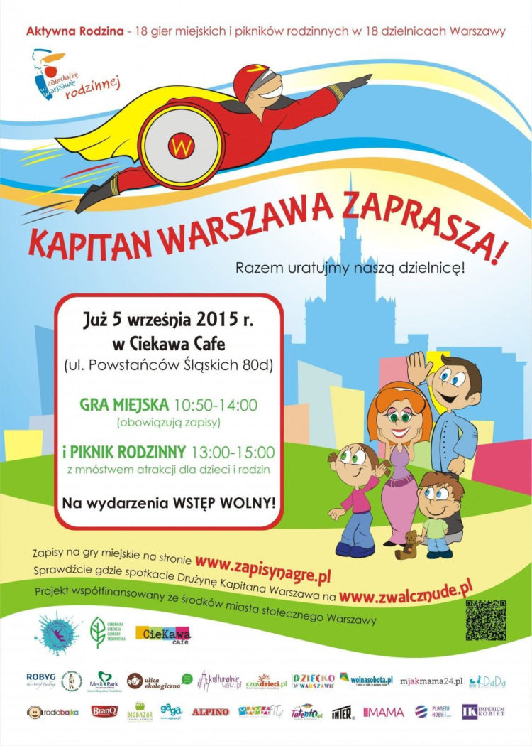 Ogłaszamy nabór na Superbohaterów!  Kapitan Warszawa szuka właśnie Ciebie! Weź udział w rodzinnej grze miejskiej!