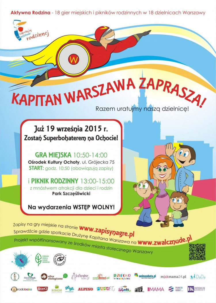 Ogłaszamy nabór na Superbohaterów!  Kapitan Warszawa szuka właśnie Ciebie! Weź udział w rodzinnej grze miejskiej!