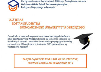 Chodzisz do szkoły a już teraz interesujesz się biznesem i tematami ekonomicznymi? EUD to  miejsce dla  Ciebie