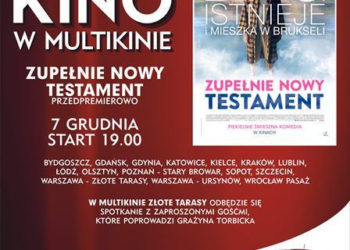 Kapitalnie zabawny film, który o źle urządzonym świecie opowiada językiem „Amelii” – przedpremierowy pokaz filmu „Zupełnie Nowy Testament” 7 grudnia 2015 w ramach Kocham Kino w Multikinie