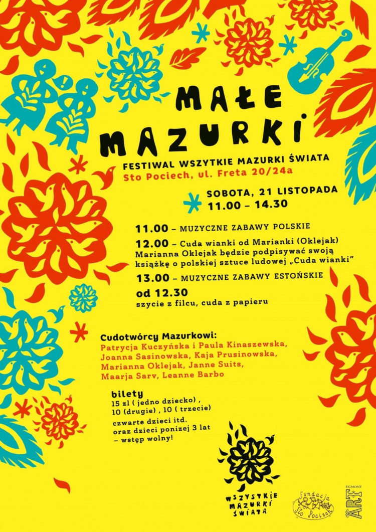 Małe Mazurki – zajęcia dla dzieci w ramach jesiennej edycji festiwalu „Wszystkie Mazurki Świata”