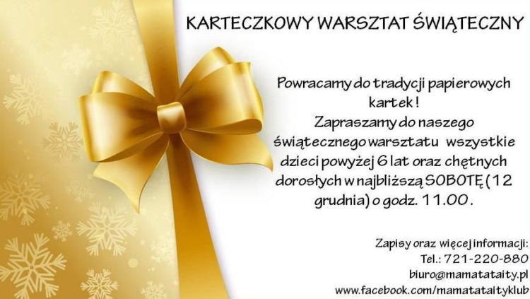 KARTECZKOWY WARSZTAT ŚWIĄTECZNY