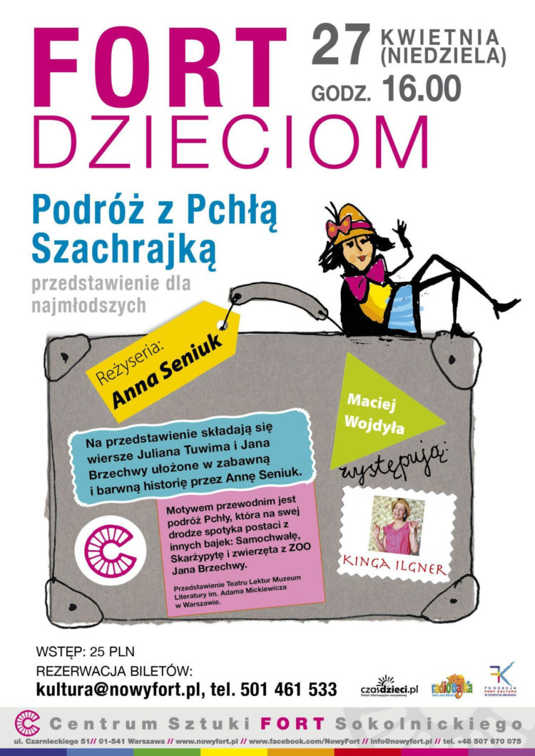 Podróż z Pchłą Szachrajką przedstawienie teatralne dla dzieci w reżyserii Anny Seniuk