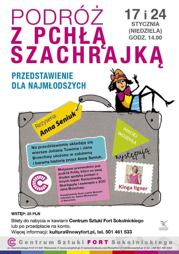 Podróż z Pchłą Szachrajką przedstawienie teatralne dla dzieci w reżyserii Anny Seniuk
