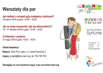 Jak zadbać o związek gdy zostajemy rodzicami? Warsztaty dla par