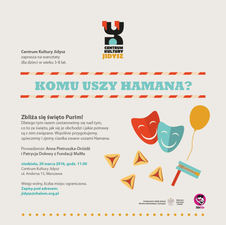 Komu uszy Hamana? Warsztaty dla dzieci 3-8 lat