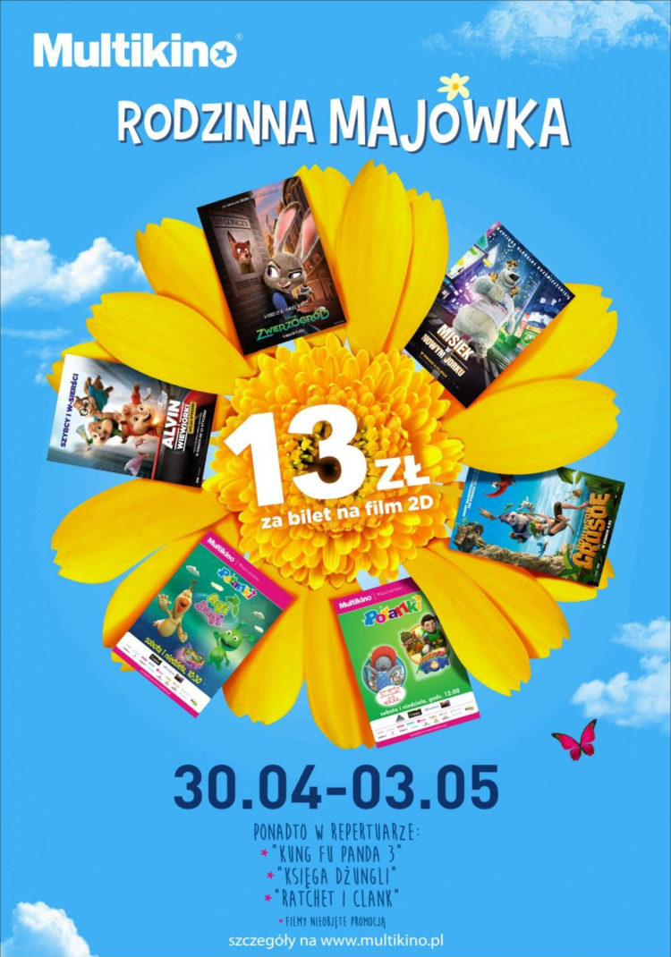 Rodzinna Majówka w Multikinie z biletami za 13 zł