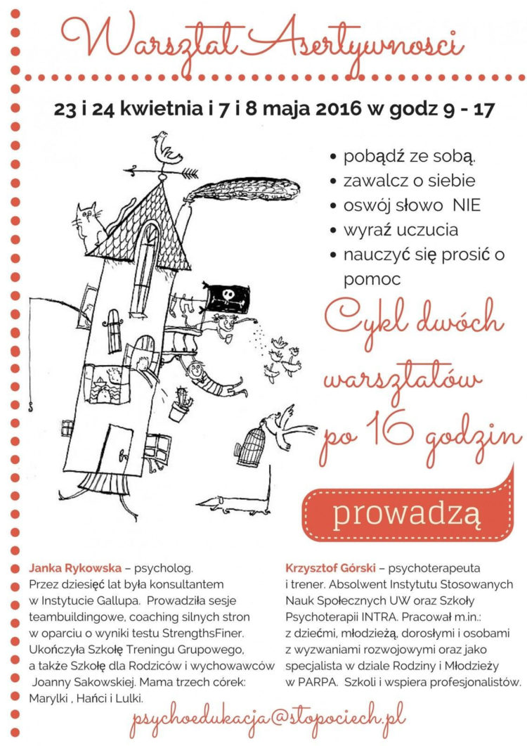 Fundacja Sto Pociech zaprasza na warsztat o asertywności dla rodziców