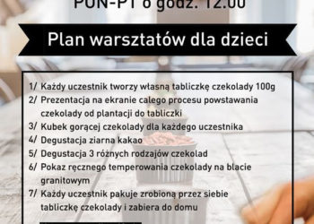 Warsztaty czekoladowe w Manufakturze czekolady – lipiec i sierpnień