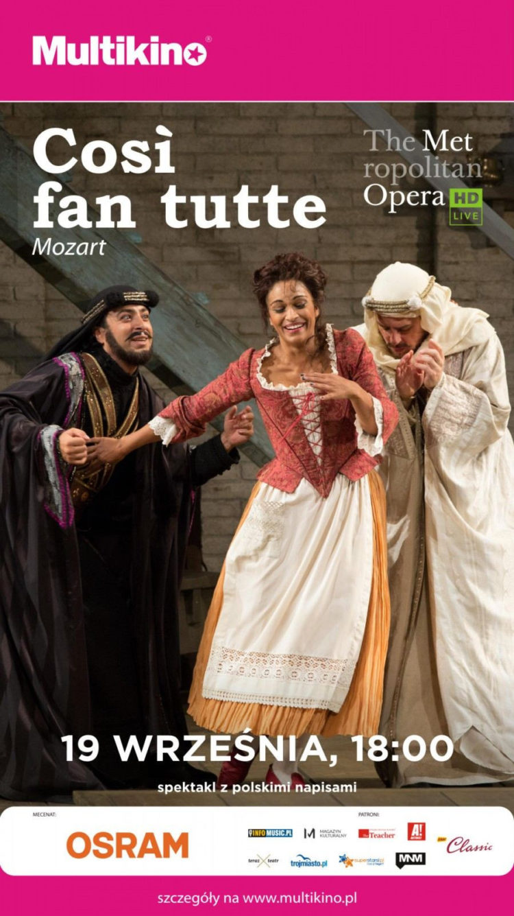 „Cosi Fan Tutte” z MET Opera  w ramach letnich powtórek 19 września w Multikinie!