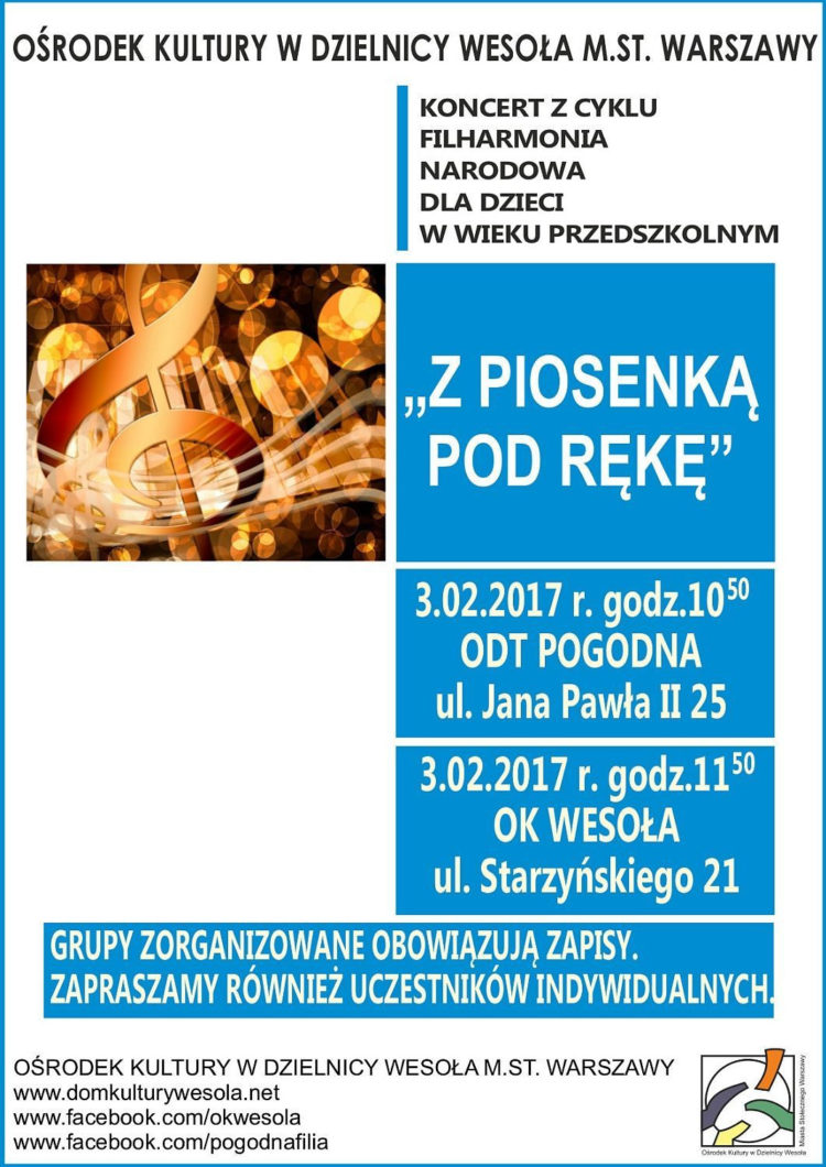 Koncert Filharmonii Narodowej pt. „Z piosenką pod rękę”