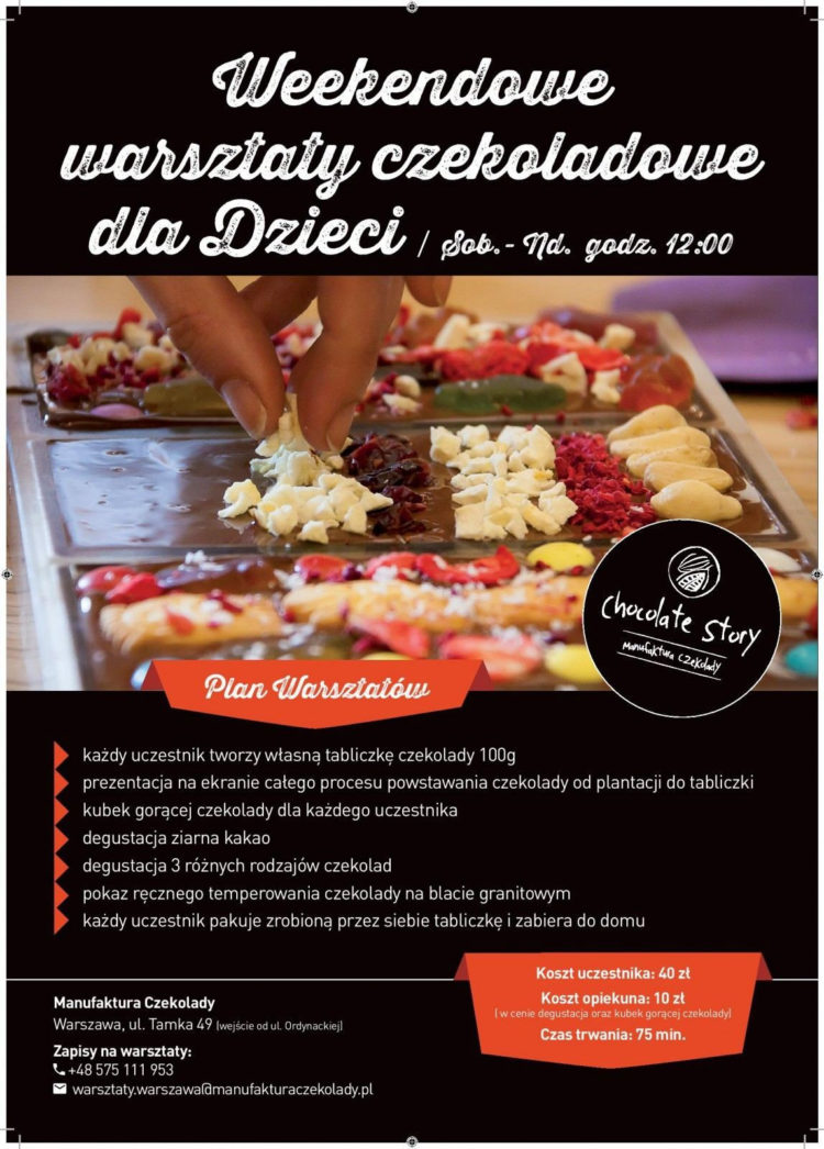 Weekendowe warsztaty czekoladowe dla Dzieci