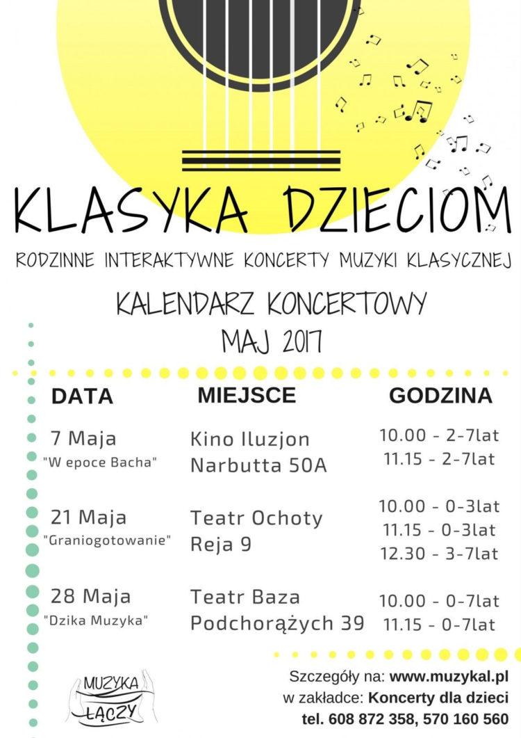 MUZYKA ŁĄCZY ZAPRASZA NA MAJOWE KONCERTY RODZINNE