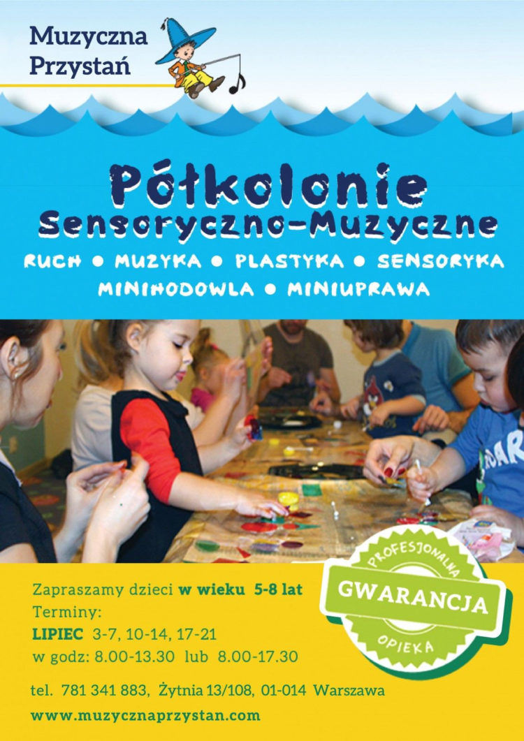 MUZYCZNA PRZYSTAŃ ZAPRASZA NA PÓŁKOLONIE SENSORYCZNO – MUZYCZNE ORGANIZOWANE W LIPCU