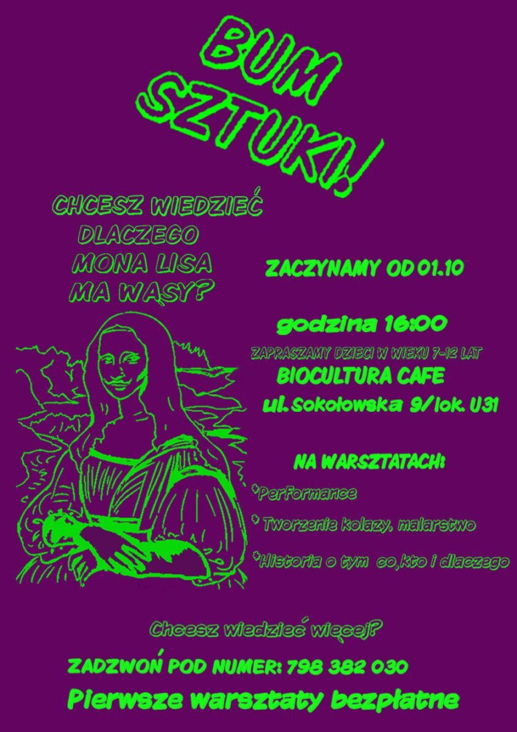 „BUM SZTUKI” – WARSZTATY Z HISTORII SZTUKI W BIOCULTURZE