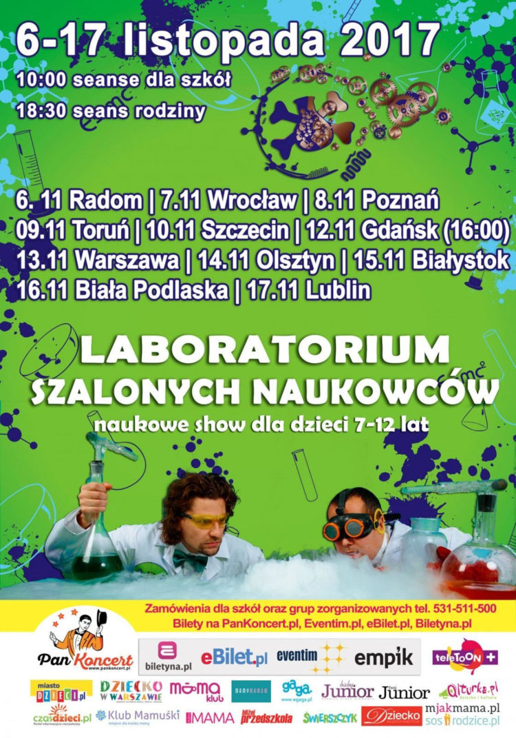 LABORATORIUM SZALONYCH NAUKOWCÓW, CZYLI NAUKOWE SHOW DLA DZIECI 7-12 LAT
