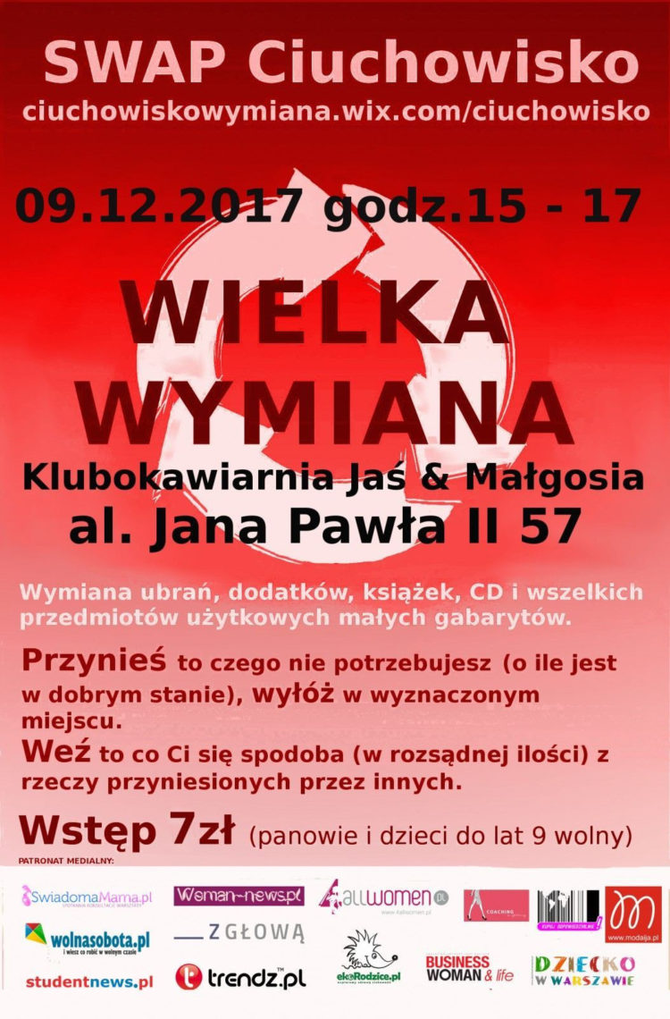 SWAP CIUCHOWISKO – WIELKA WYMIANA JUŻ 9 GRUDNIA