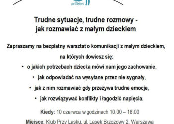 Trudne sytuacje, trudne rozmowy – jak rozmawiać z małym dzieckiem, wstęp wolny