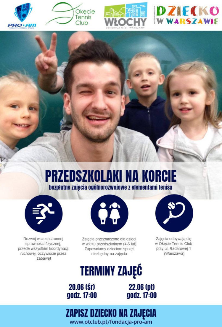 Cykl bezpłatnych zajęć „Przedszkolaki na korcie”
