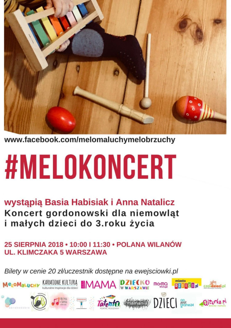 Już 25.08 Melokoncert dla niemowląt i małych dzieci na Wilanowie