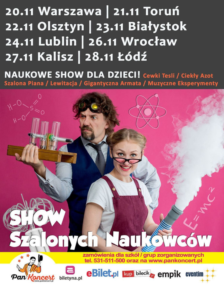 SHOW SZALONYCH NAUKOWCÓW, CZYLI EDUKACYJNE SHOW DLA DZIECI 7-12 LAT