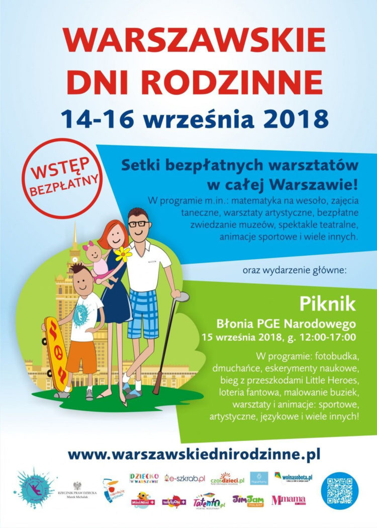 XII edycja Warszawskich Dni Rodzinnych już w terminie 14-16 września 2018 r.!