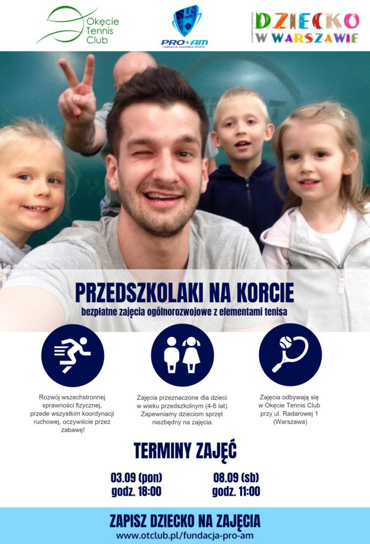 Przedszkolaki na korcie – bezpłatne zajęcia ogólnorozwojowe
