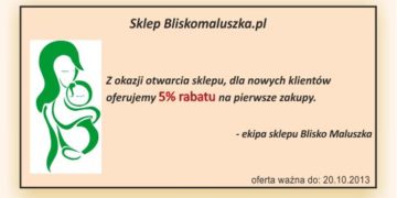 Nowy sklep internetowy BliskoMaluszka.pl – rabat 5%