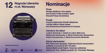 Nominowani do 12. edycji Nagrody Literackiej m. st. Warszawy na Warszawskich Targach Książki