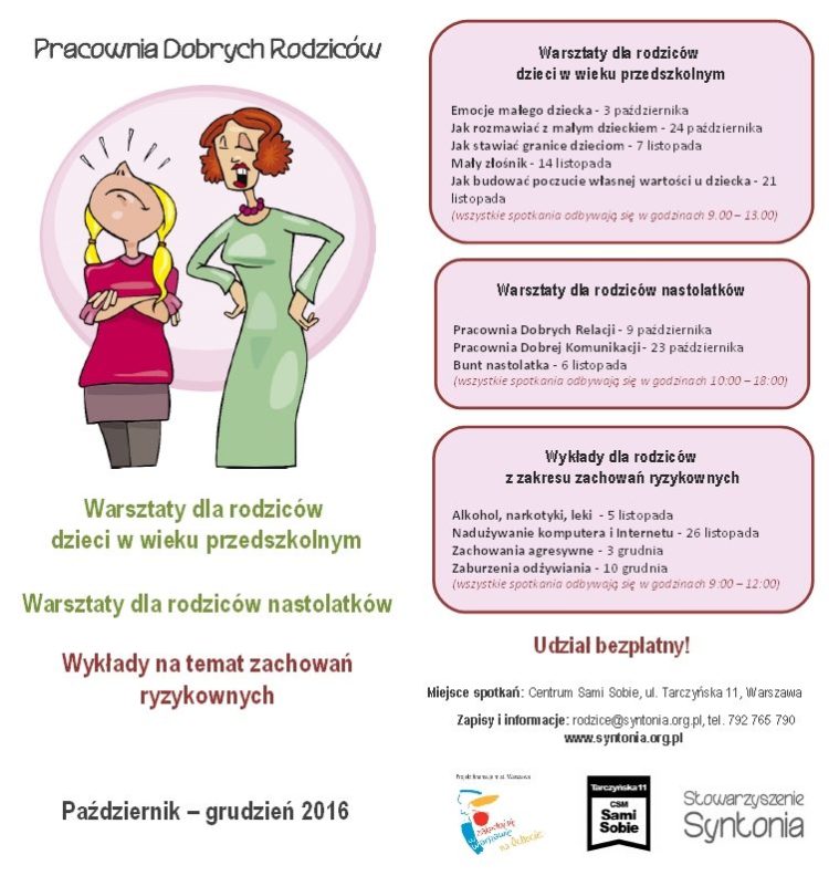 Pracownia Dobrych Rodziców – warsztaty dla rodziców małych dzieci na Ochocie
