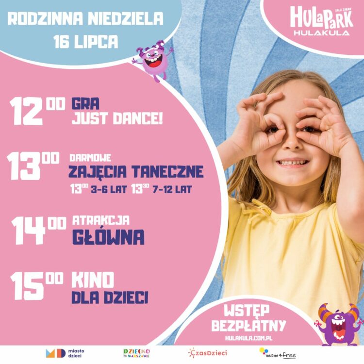 Zapraszamy co tydzień na fantastyczną Rodzinną Niedzielę w Hulakula!